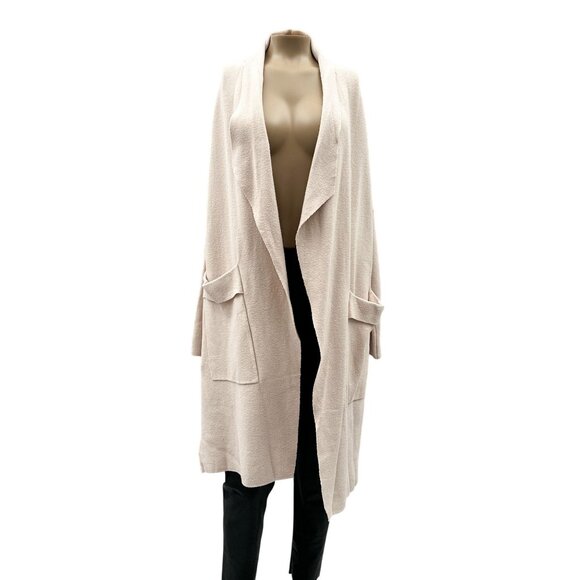 Twelfth Love Open Front Long Sweater Cardigan Long Sleeve Pockets Neutral S - Picture 1 of 10
